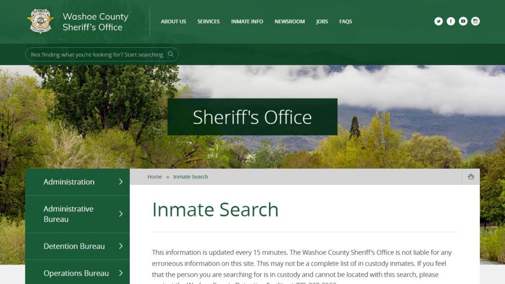 Washoe County Jail Inmate Search